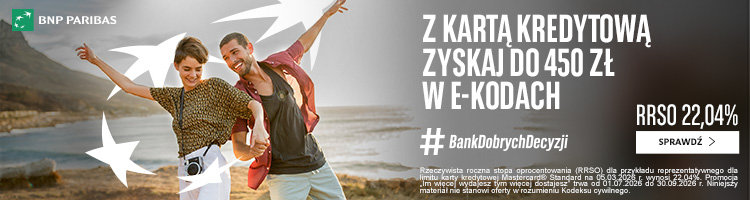 Karta kredytowa BNP Paribas z premią do 450 zł