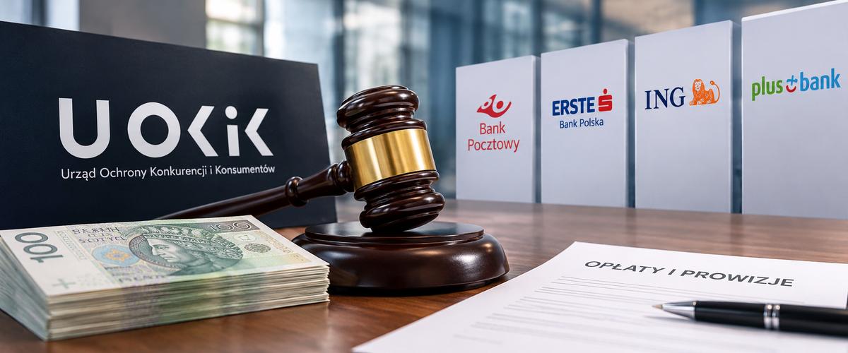 UOKiK nakłada kary na cztery banki za zakwestionowane klauzule dotyczące opłat i prowizji.