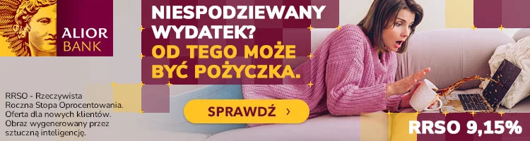 Pożyczka Alior Banku do 250 000 zł – RRSO 9,15%
