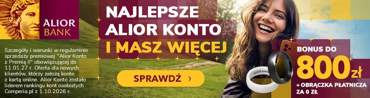 Alior Konto: promocja do 1300 zł i 5,5% na oszczędnościach